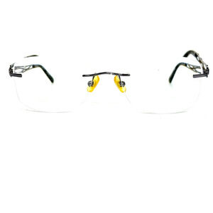 Marchon Airlock 2 Infinity 203 Black Rimless Eyeglasses 51-18-135 H18342‎